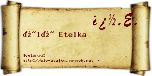 Élő Etelka névjegykártya